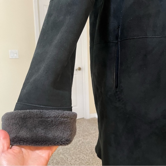 BISANG Genuine lamskin Shearling hoodie trend Coat luxurious mobwife pockets L - Picture 7 of 16